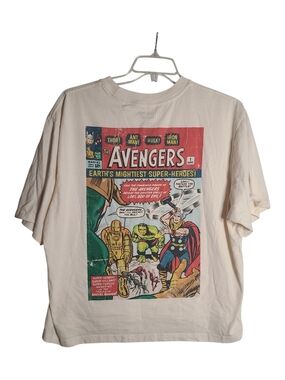 Marvel Avengers Issue 1 Comic Graphic Boxy Tee Cream XL